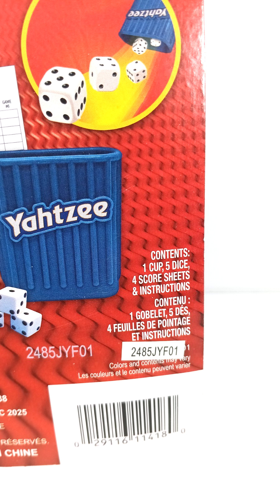 Hasbro Travel Small Micro Yahtzee Complete Dice Game Cup Score Instructions