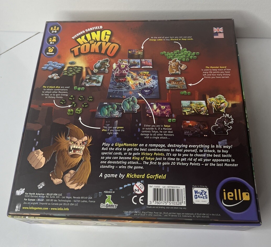King of Tokyo Richard Garfield Iello Complete Board Game