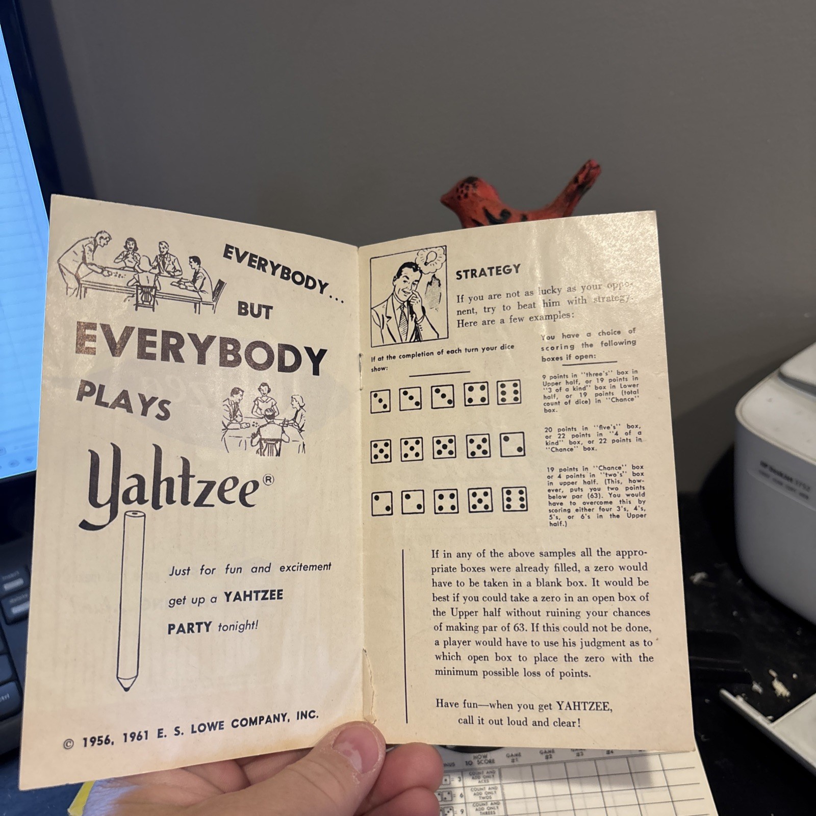 Vintage 1956 Yahtzee Score Pads Box Of 3 And 3 Pads For Kismet