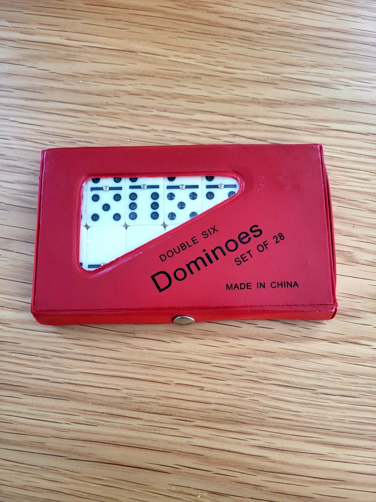 Vintage Double Six Dominoes Brass Spinners Complete 28 Set Vinyl Case Sealed