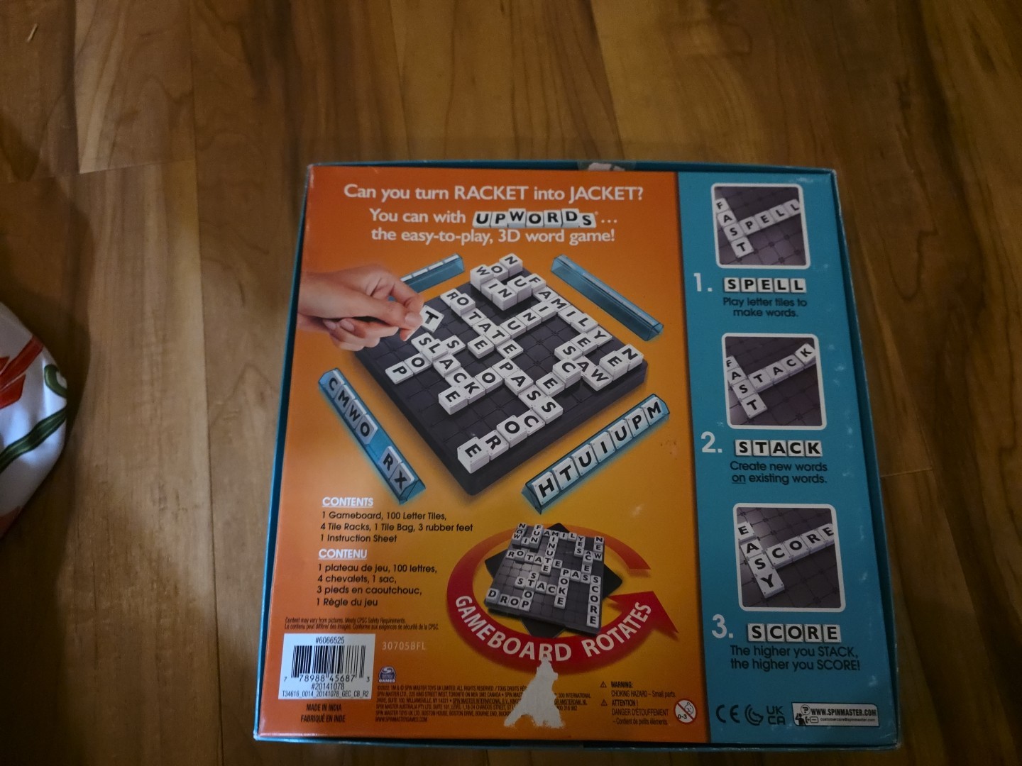 Upwords Stack Up Board Game 3D Scrabble Complete Set 2022 Spin Master Games