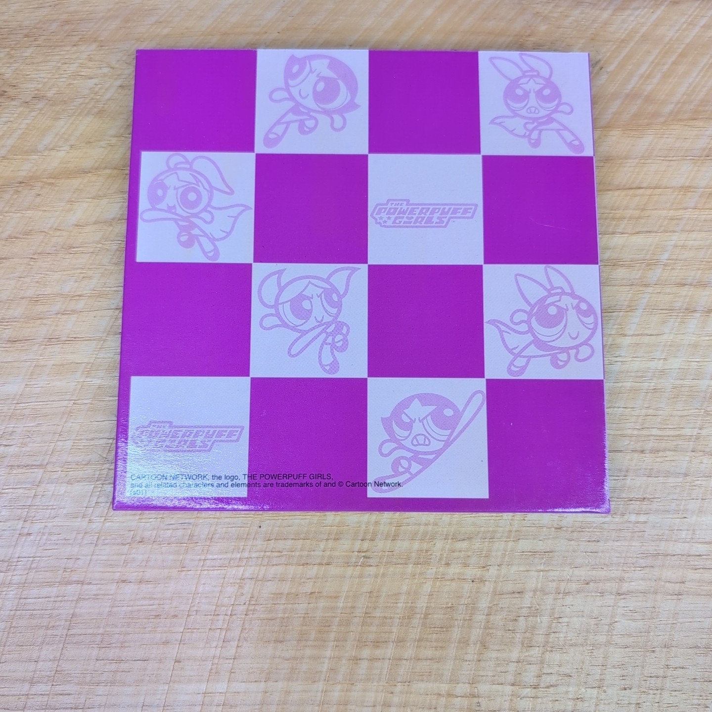 Vtg Powerpuff Girls Folding Checkers Board & Pieces Complete (from popcorn tin)