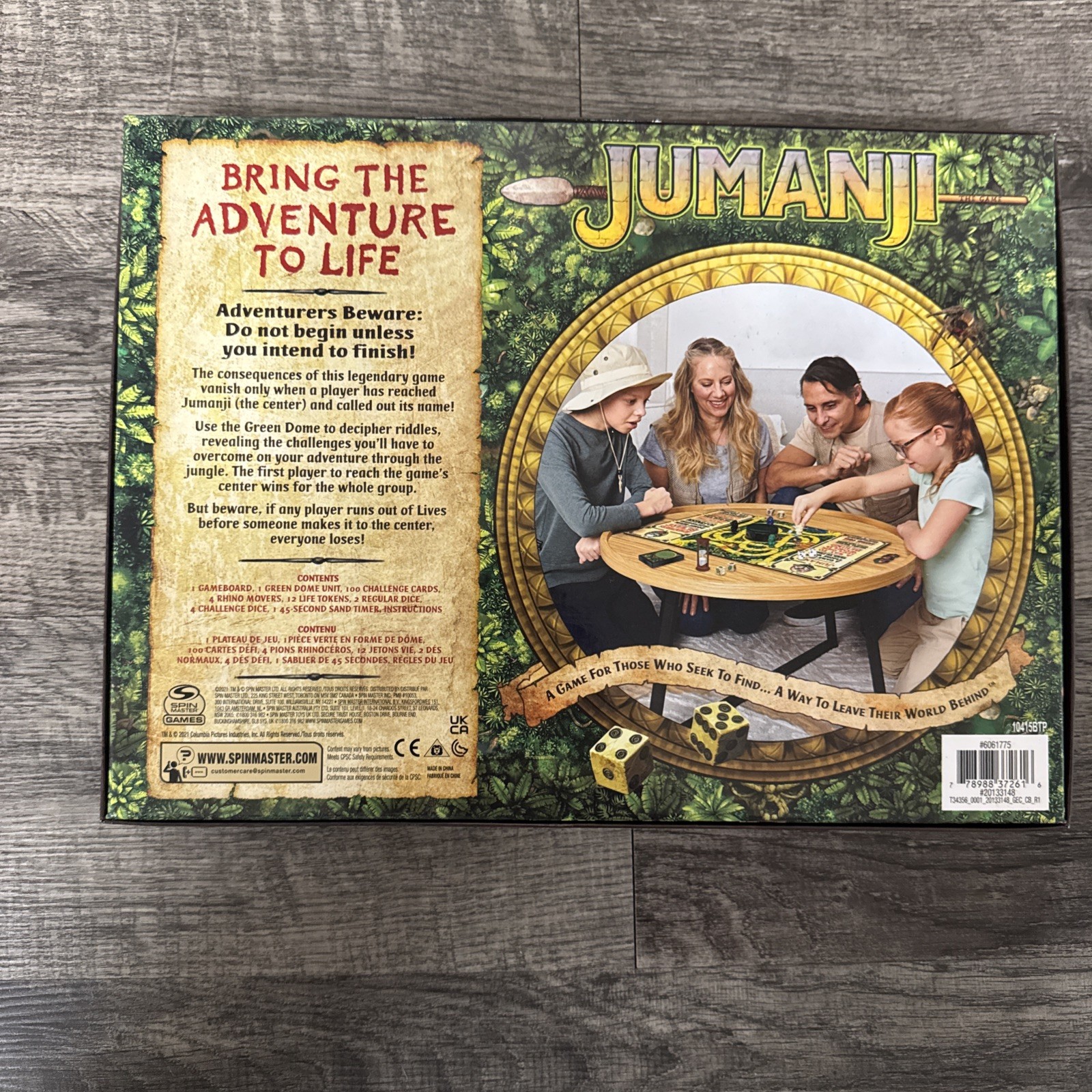 Jumanji The Game Classic Adventure Board Game Spin Master Games 2021.