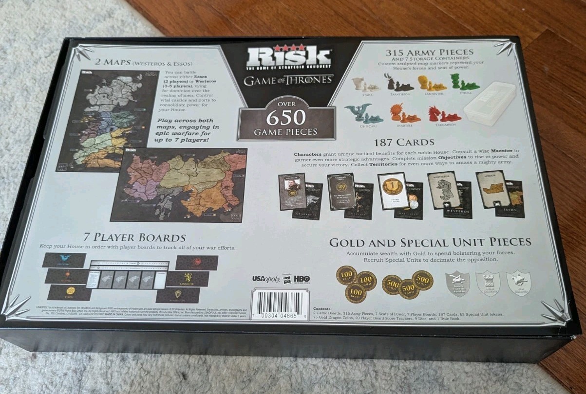 Risk Game of Thrones Board Game Strategic Conquest Edition