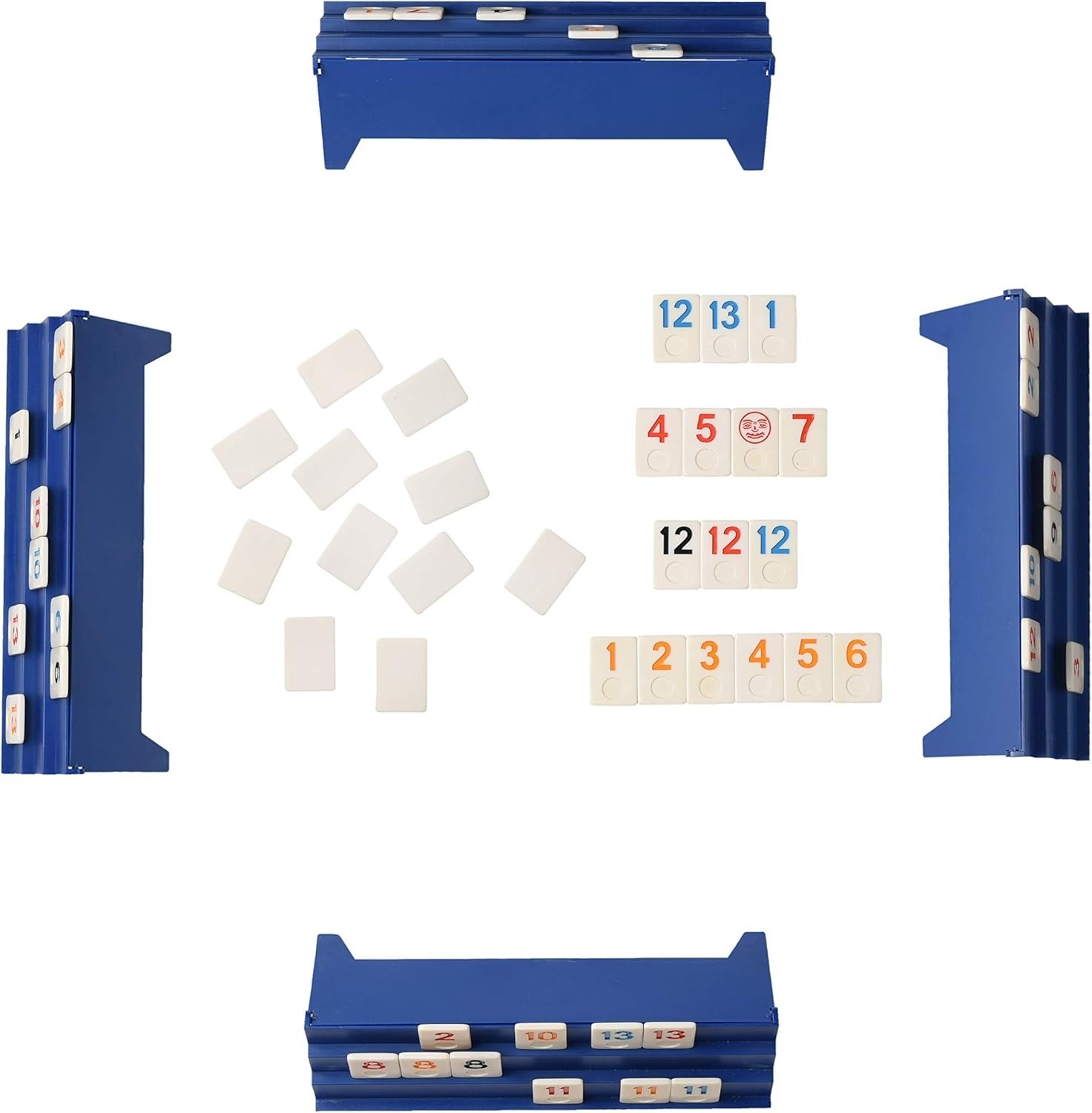 Point Games Classic Rummy Cube Game Full Size, with 3 Tier Foldable Racks & Tile