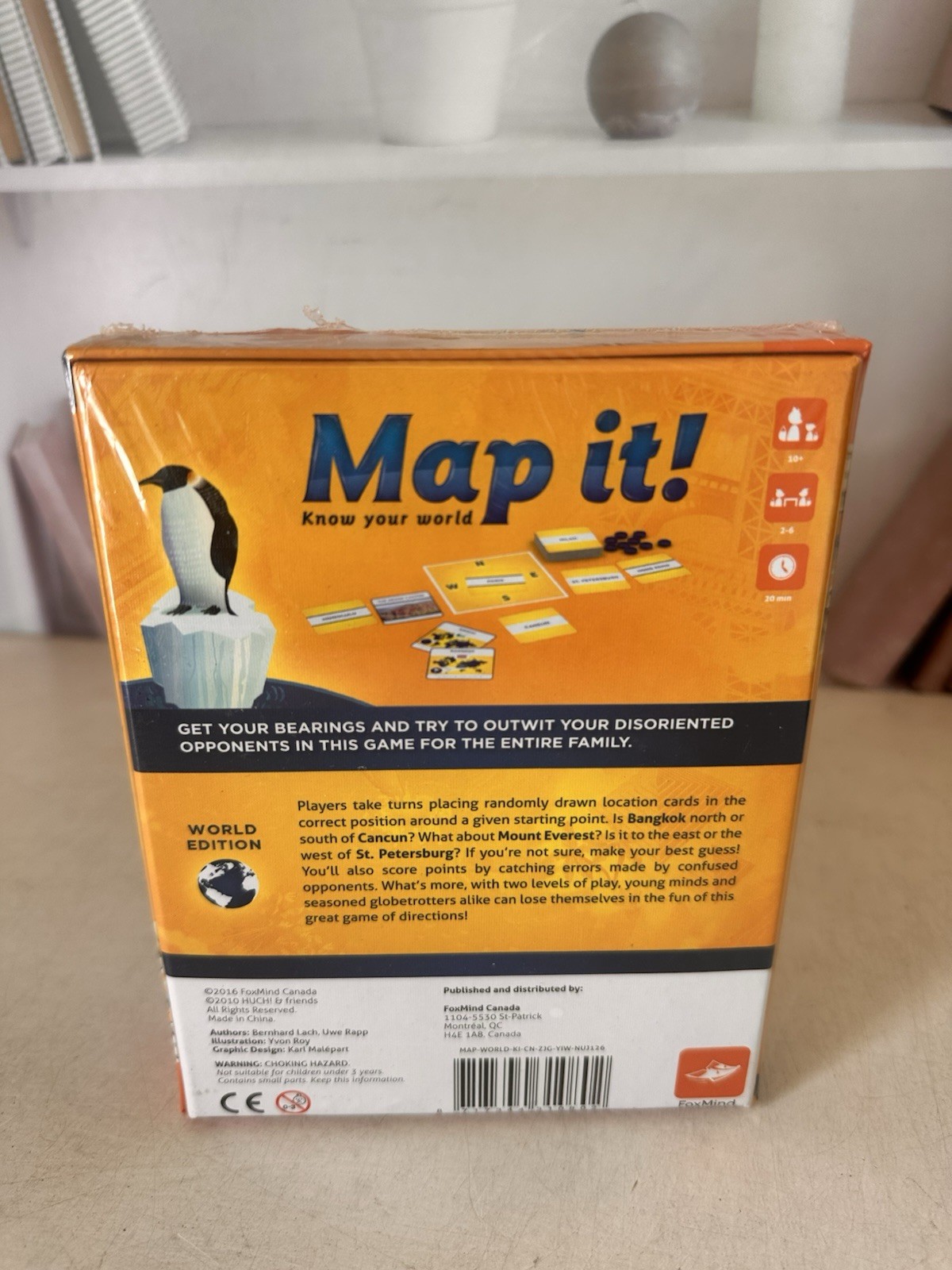 BRAND NEW Map It! World Edition FoxMind Games Ages 10+, 2-6 players