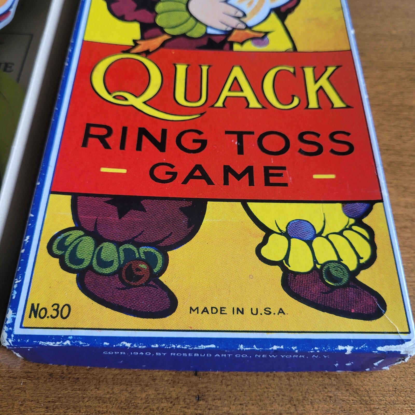 Vintage Quack Ring Toss Toy Game w/ Clown & Pipe Complete Rosebud Art Co 1940’s