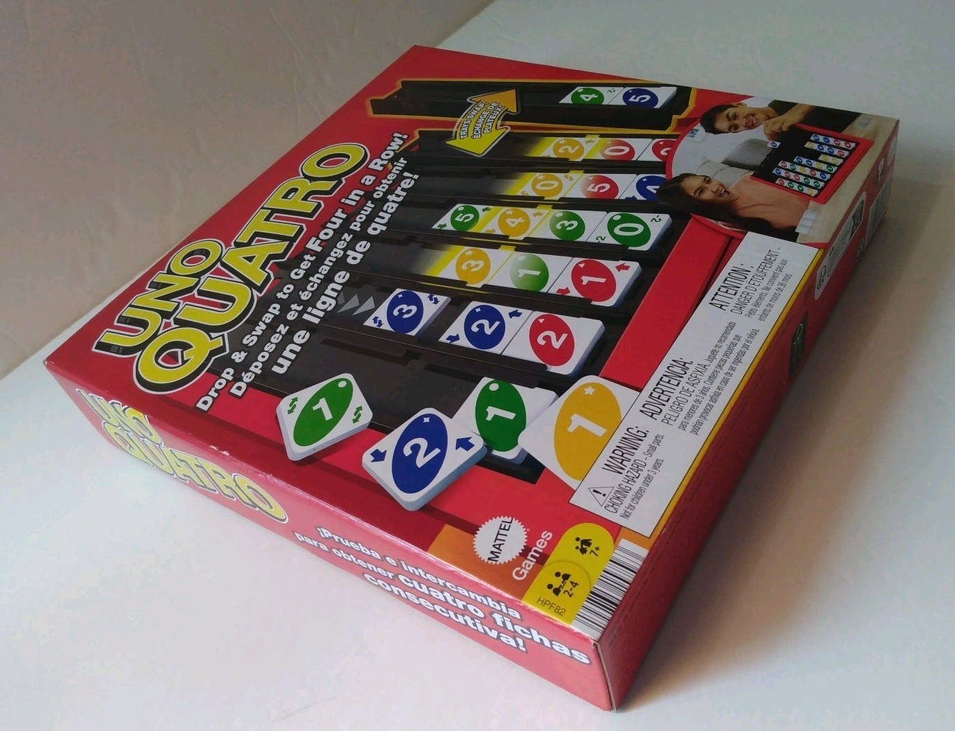 UNO Quatro Game with Colored Tiles & Plastic Game Grid for Adults/Family NEW