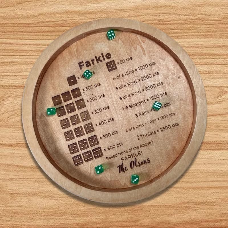 Farkle Dice Tray, Farkle Classic Dice Game with Tray and 2 Sets of 6 Pearl Di…