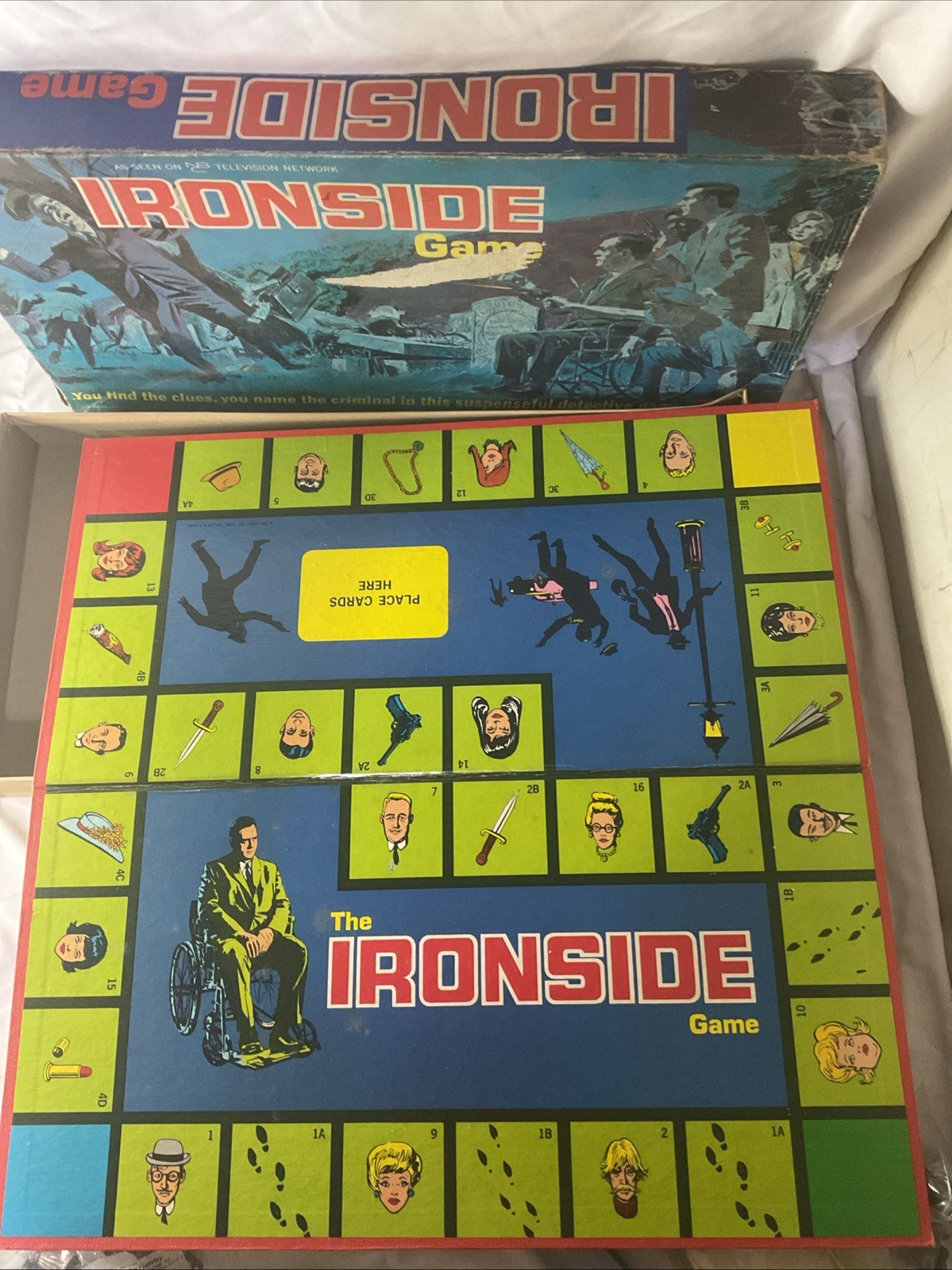 1967 IDEAL NBC IRONSIDE Board Game Based on TV Show Raymond Burr Rare