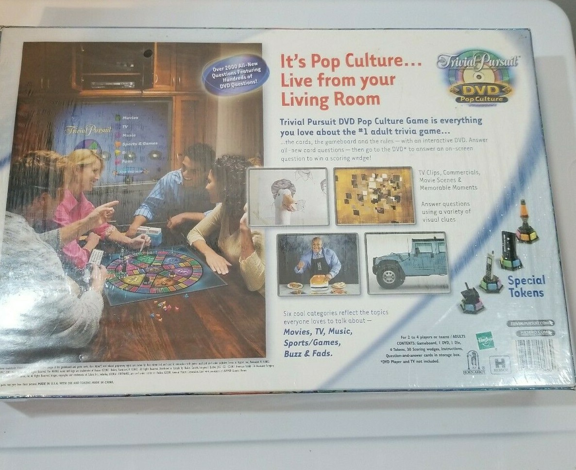 Trivial Pursuit Pop Culture Adult Fun Board Game Night DVD New Sealed