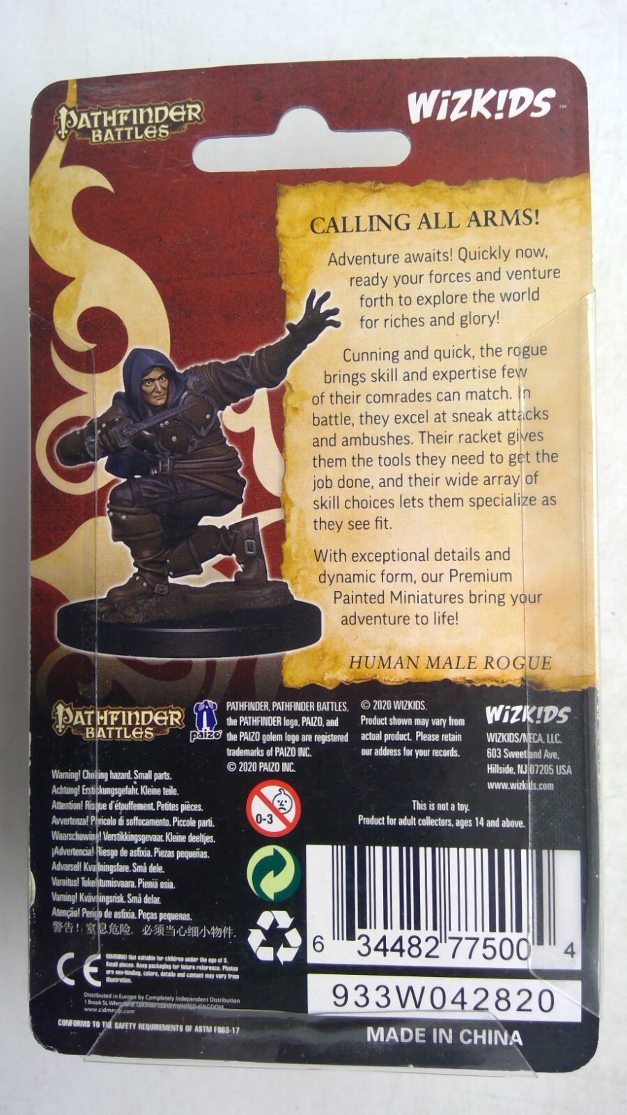 PATHFINDER BATTLES PREMIUM MINIATURE ~ HUMAN MALE ROGUE