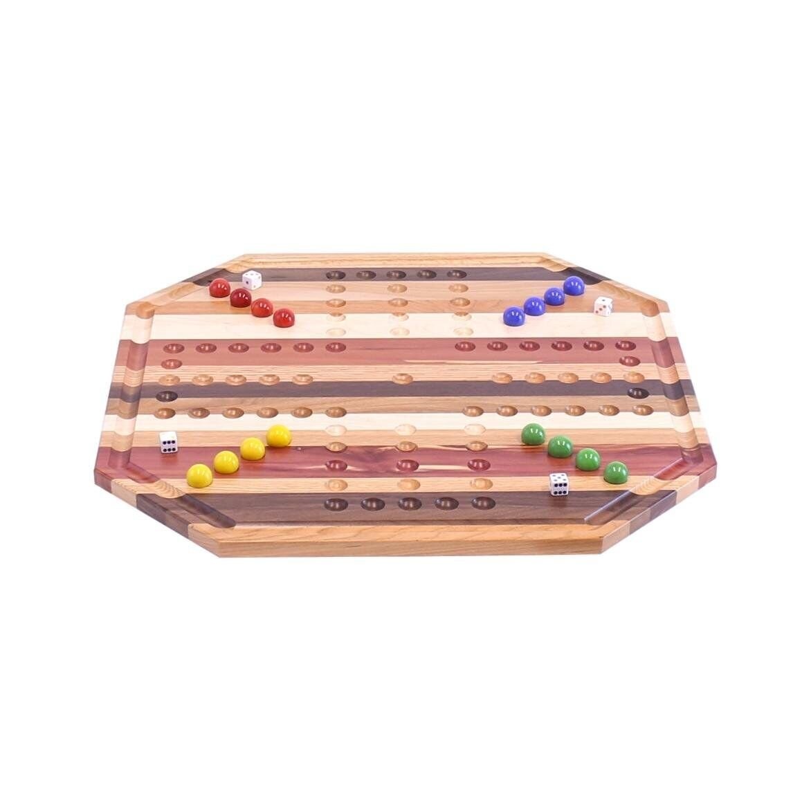 Wahoo Aggravation Marble Game Board Set – Multiple Wood Species – Large 24″…