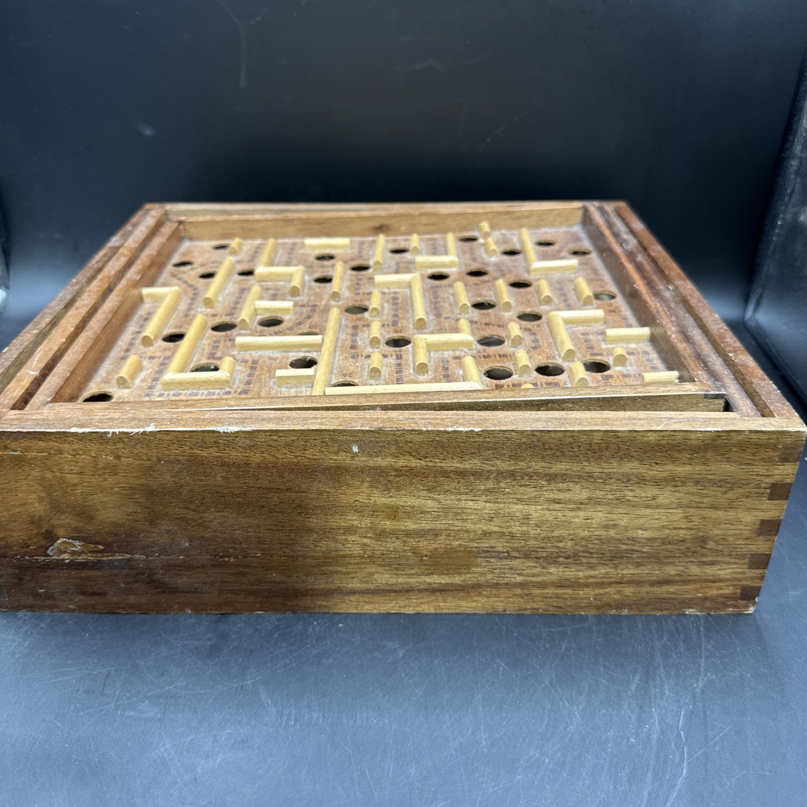 Vintage Labyrinth Wooden Maze Marble Skill Puzzle Game