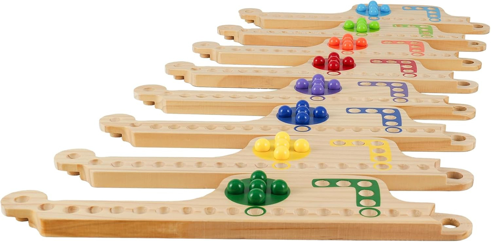 Wood Pegs and Jokers Board Game Set 2 to 8 Player with Cards Marbles Portable