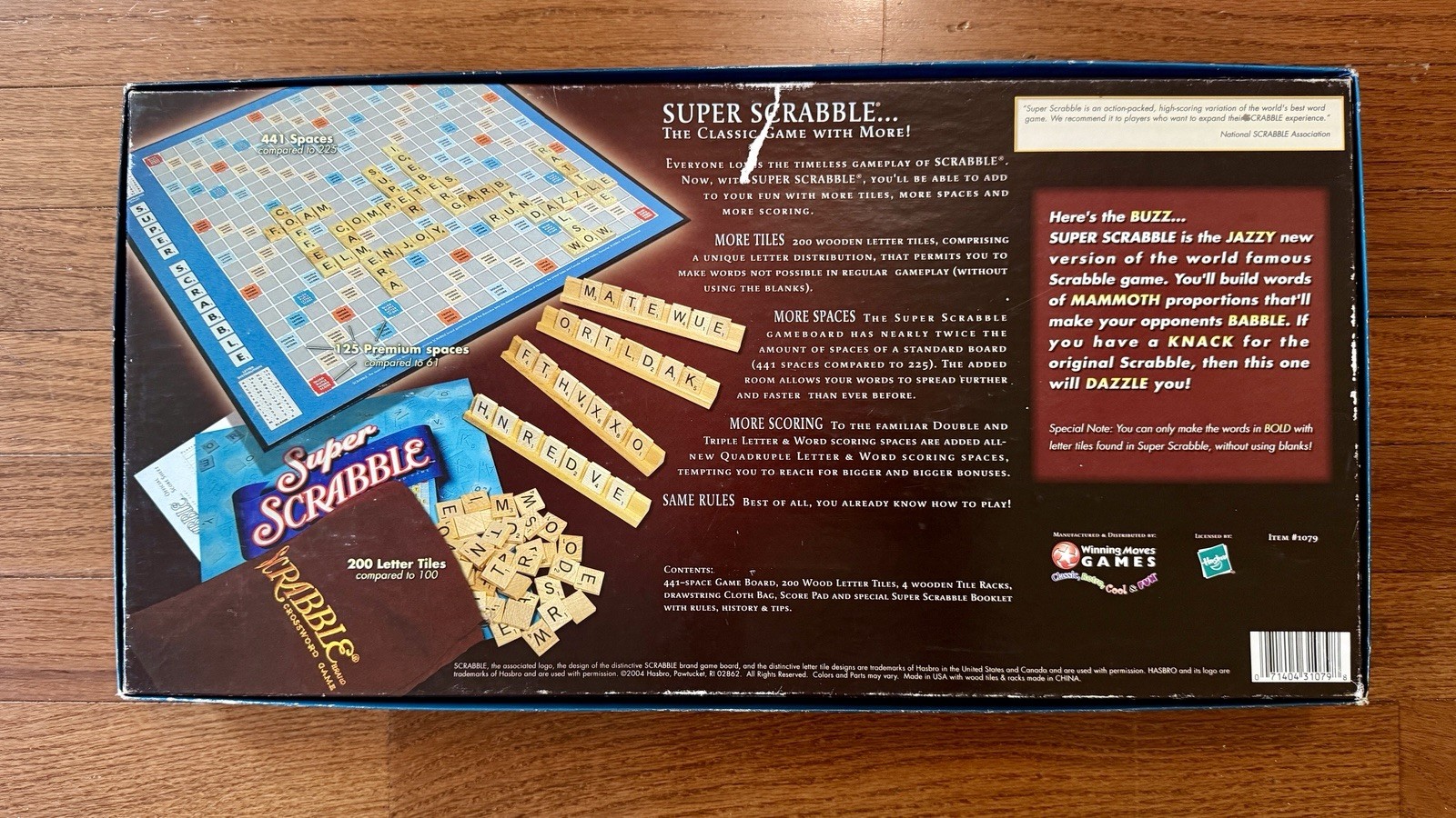 Super Scrabble Winning Moves by Hasbro 2004 Board Game 200 Tiles complete