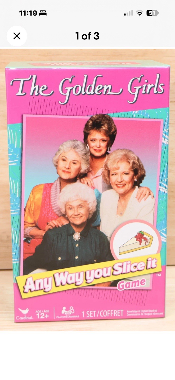 The Golden Girls Any Way You Slice It Trivia Card Game Cardinal Games New