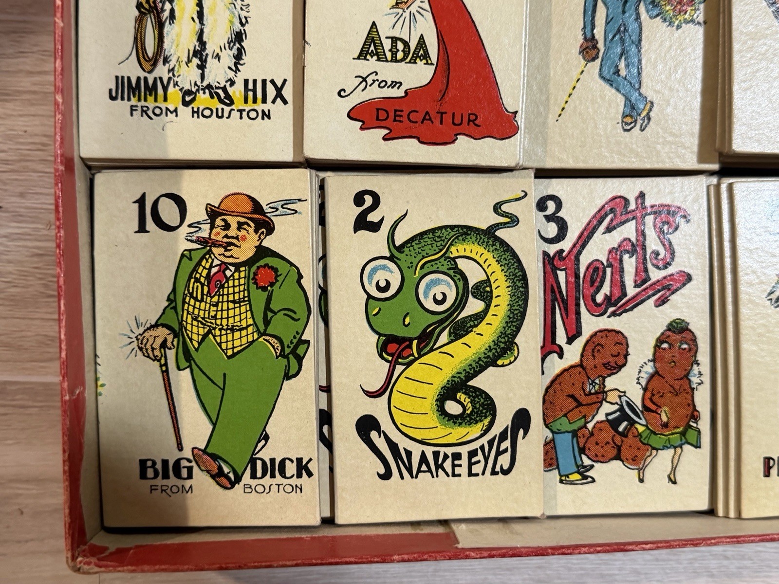 Vintage”Snake Eyes” card and dice game from the 1930s, by Selchow & Righter Co.