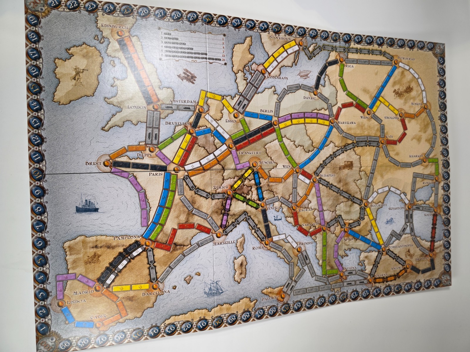 Ticket To Ride Europe Board Game – 100% Complete – 2012 Days of Wonder