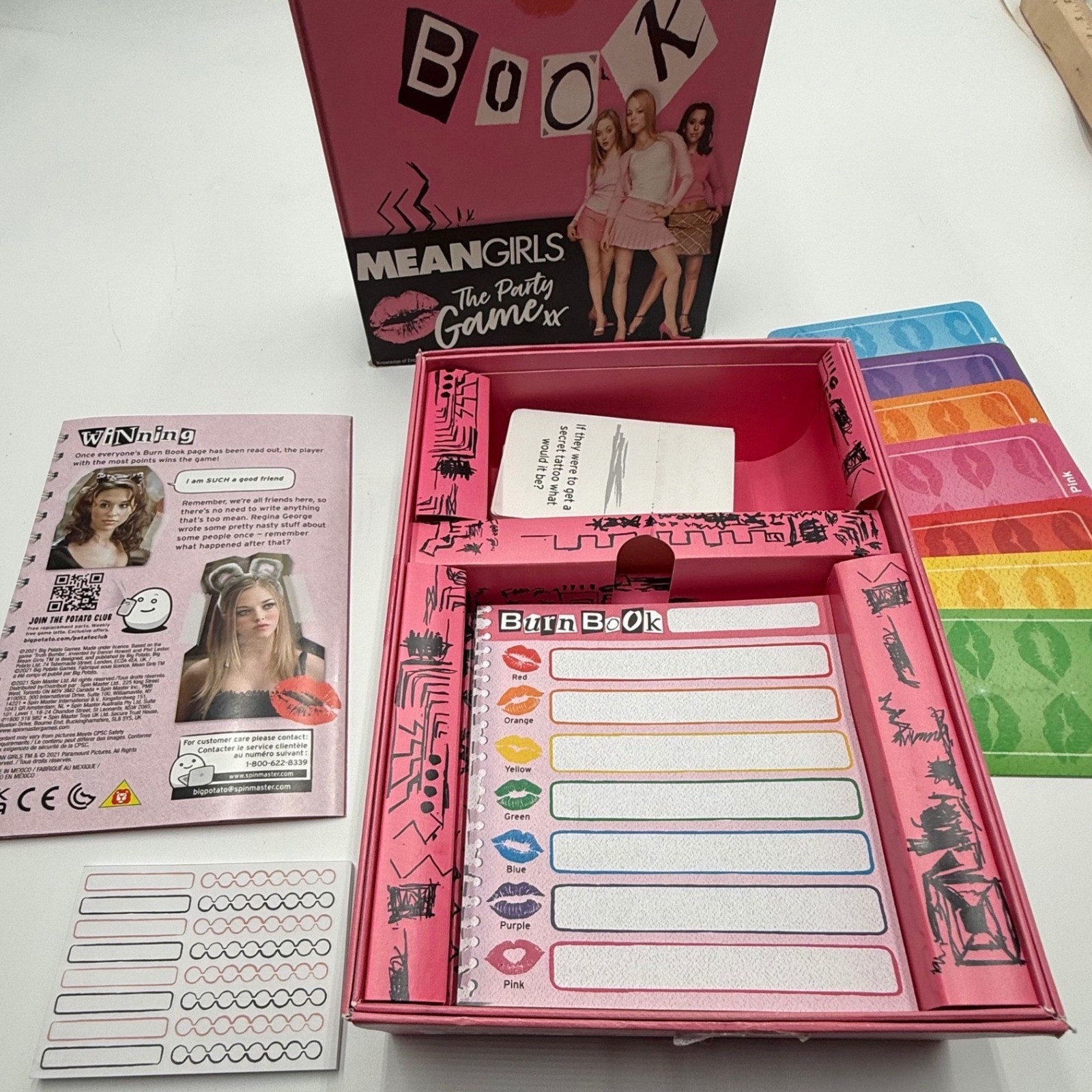 Mean Girls The Party Game Burn Book Big Potato Games 2021 Movie Trivia Pink Box