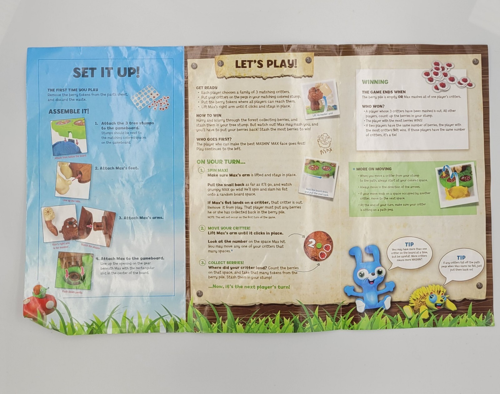 Mashin’ Max Board Game Stash & Dash Game Hasbro Has Box Manual Missing 4 Berries