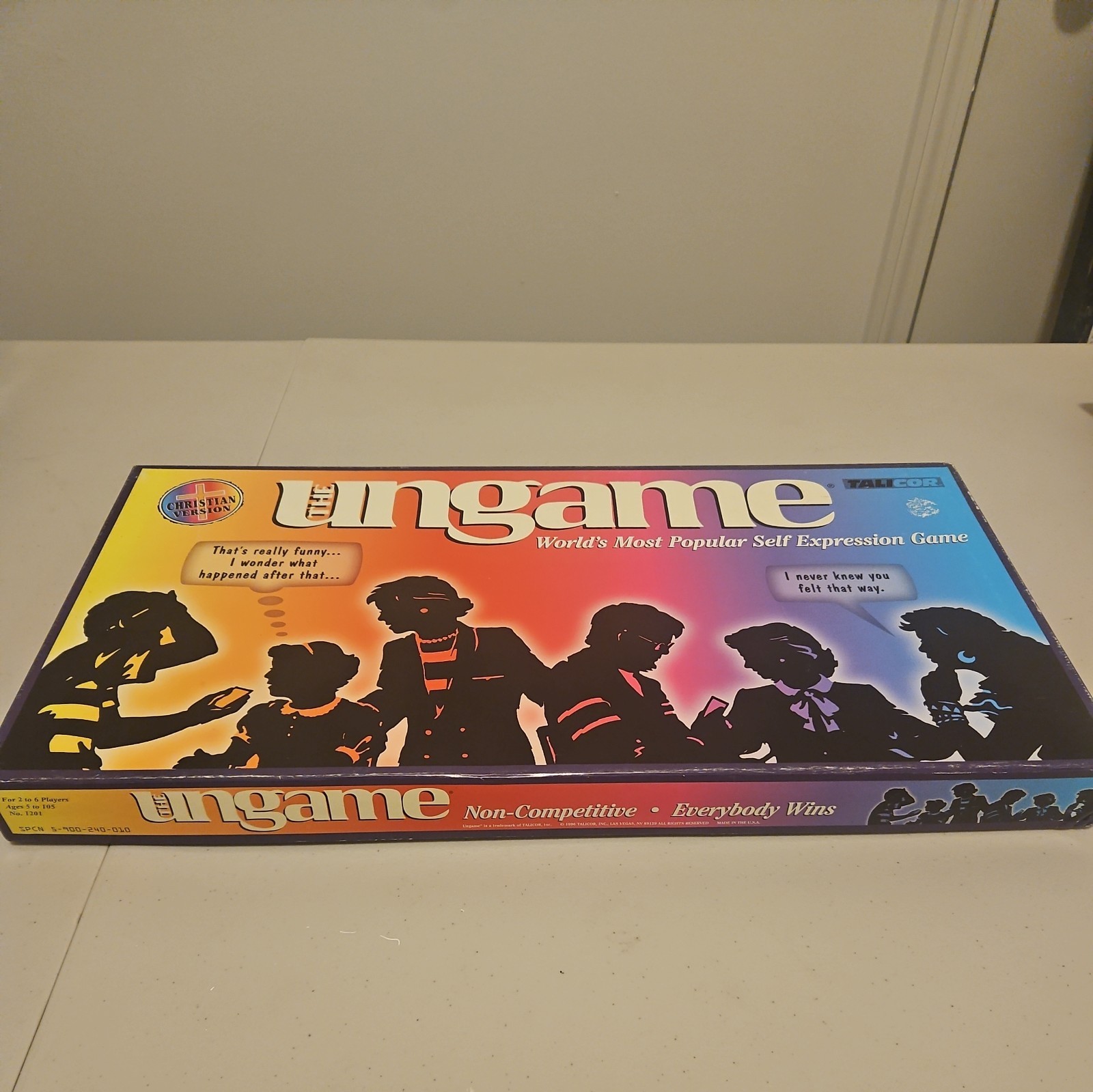 Talicor 1996 The Ungame Christian Version Board Game Opened But NOT Used!