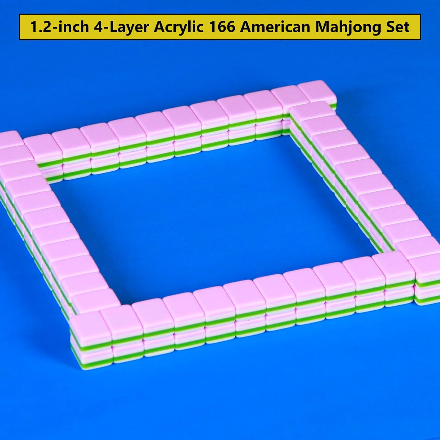 Pink 4 Layer Mahjong Set 166 American Mahjong Set 1.2-Inch Acrylic Mahjong Tile