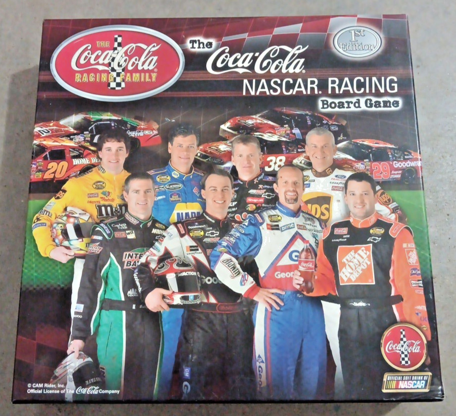 The Coca Cola NASCAR Racing Board Game 1st Edition Collector’s Edition OPEN BOX