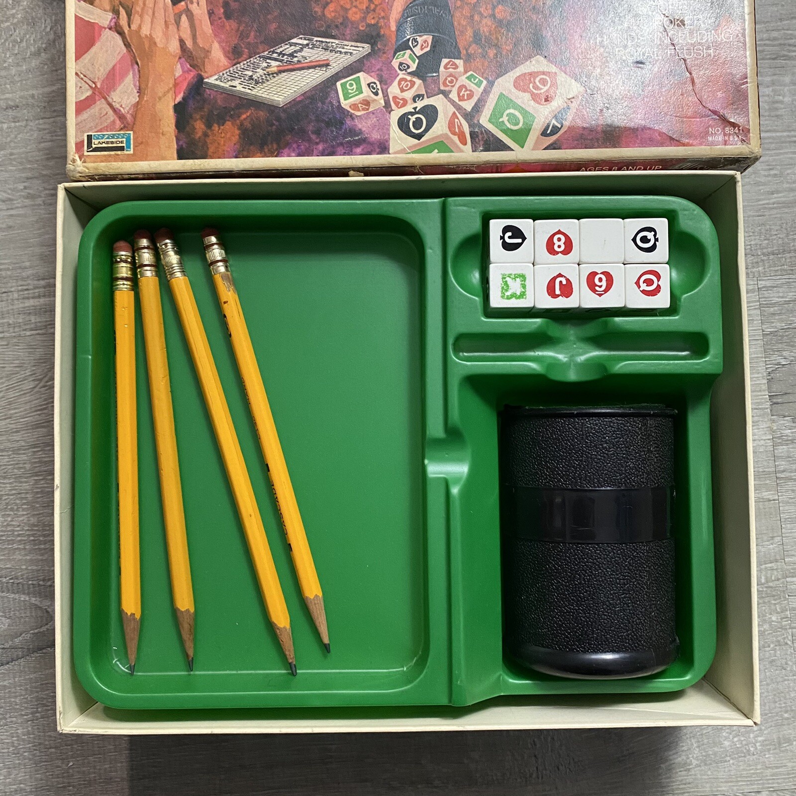 Vintage 1974 Lakeside’s Royal Kismet Poker Dice Family Game Complete *Read*