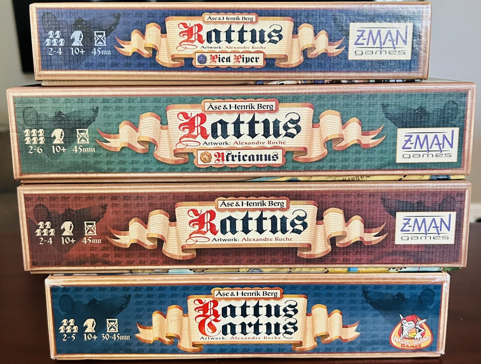 Lot of 4 Games And Expansions Rattus, Rattus Cartus, Africanus, Pied Piper