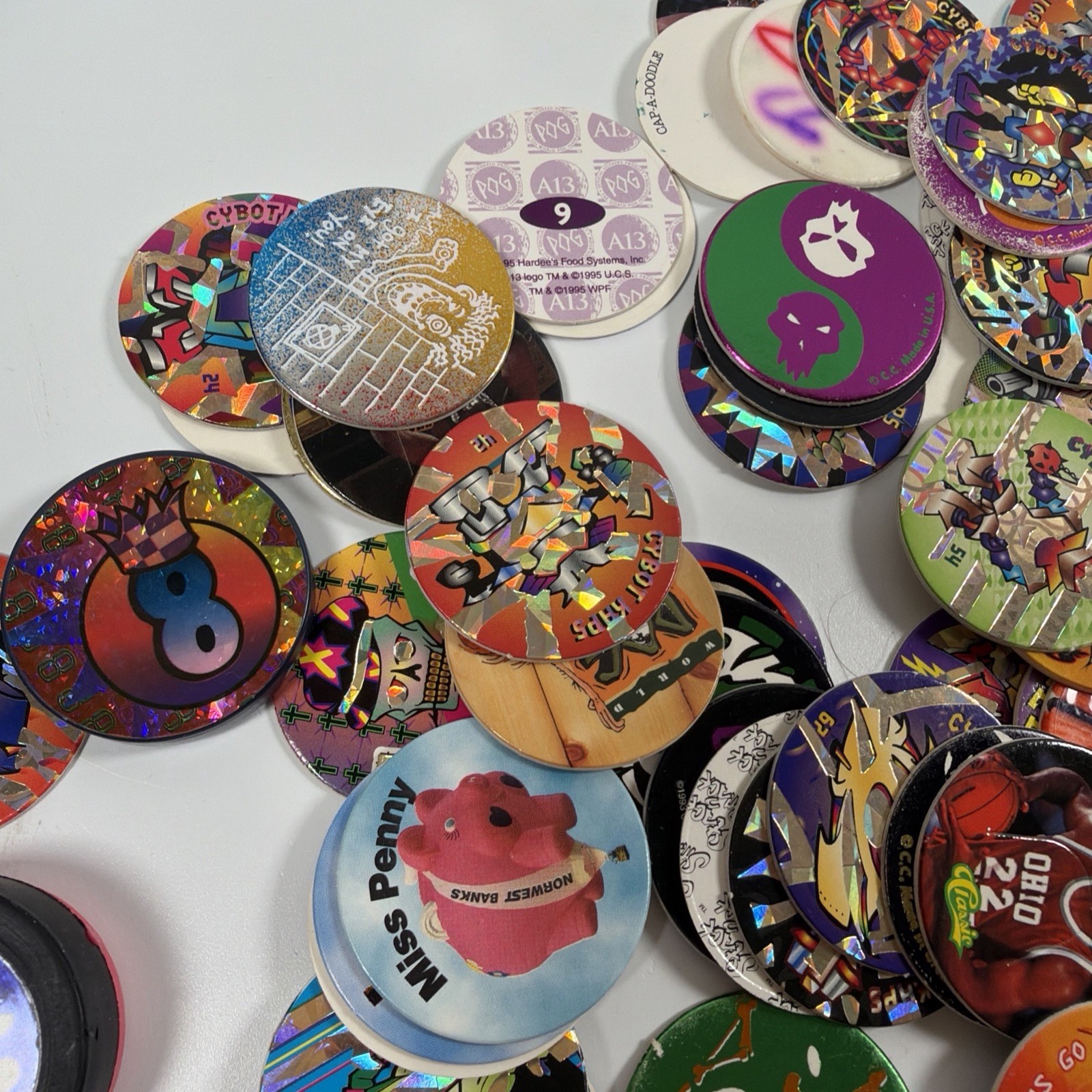 Vintage Pog Lot – Rocket Ship Container A13 Big Foot Slammer Collection