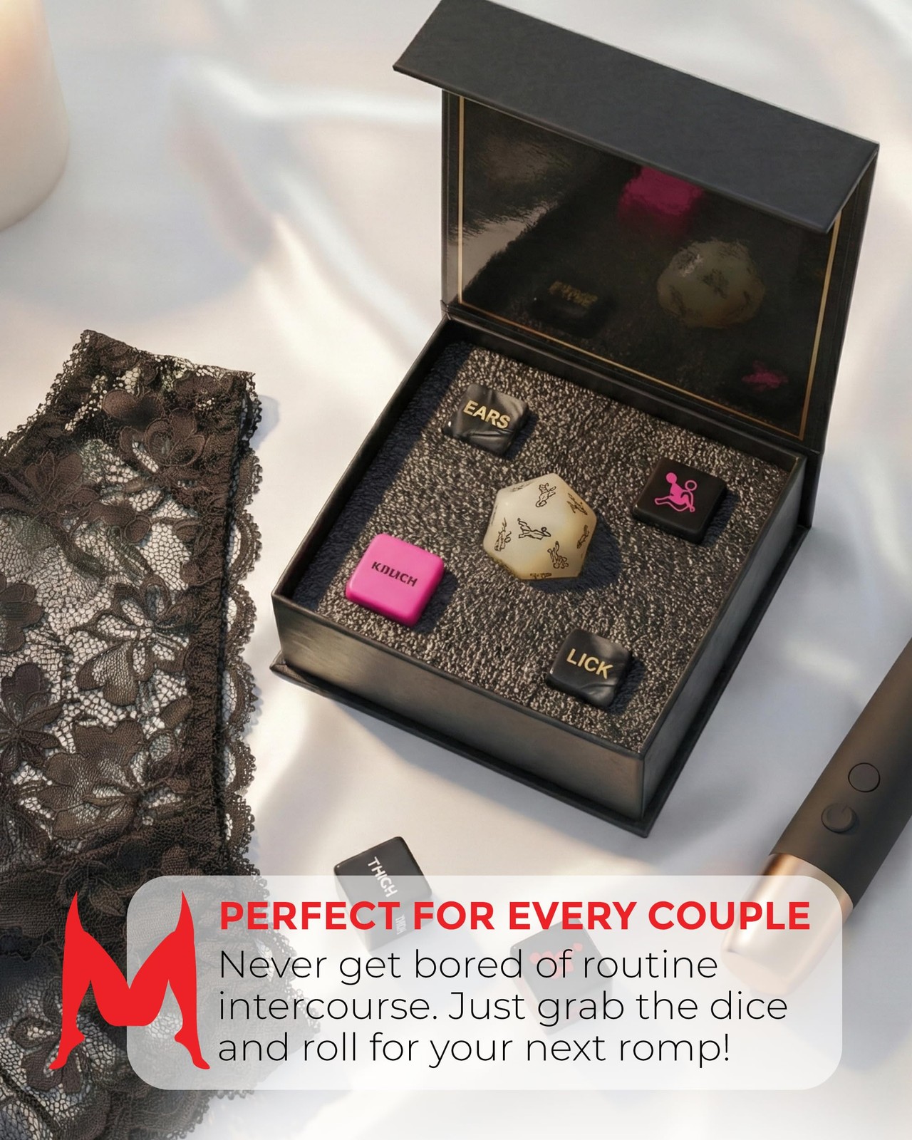 Sex Dice Game for Couples Premium Deluxe Set of 5 Dice with Box for Adult S…