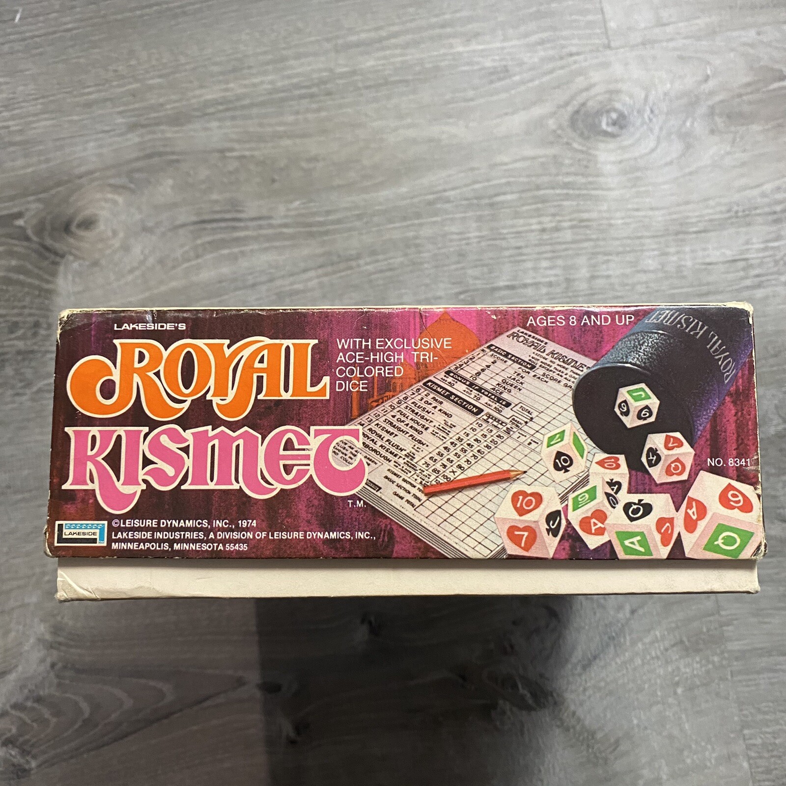 Vintage 1974 Lakeside’s Royal Kismet Poker Dice Family Game Complete *Read*