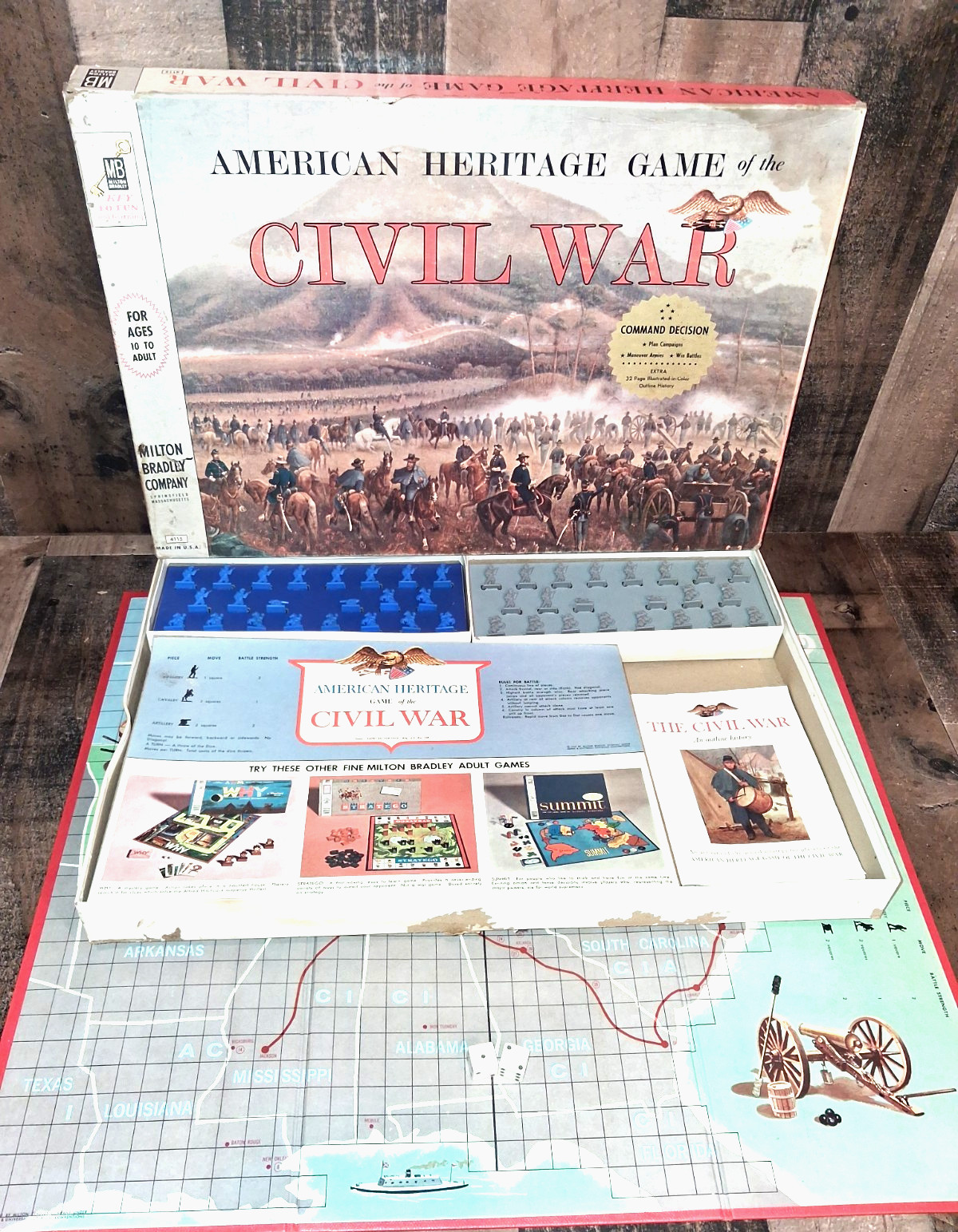 Vintage Milton Bradley American Heritage Game Civil War 1961 Complete Read