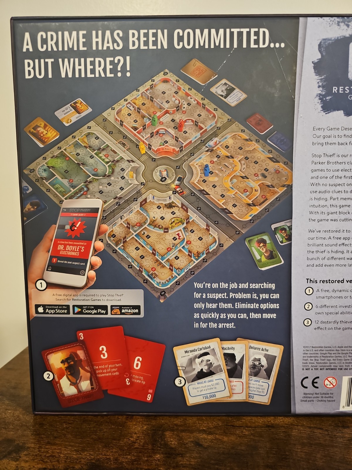 2017 STOP THIEF Board Game by Restoration Games Complete Remake of Classic