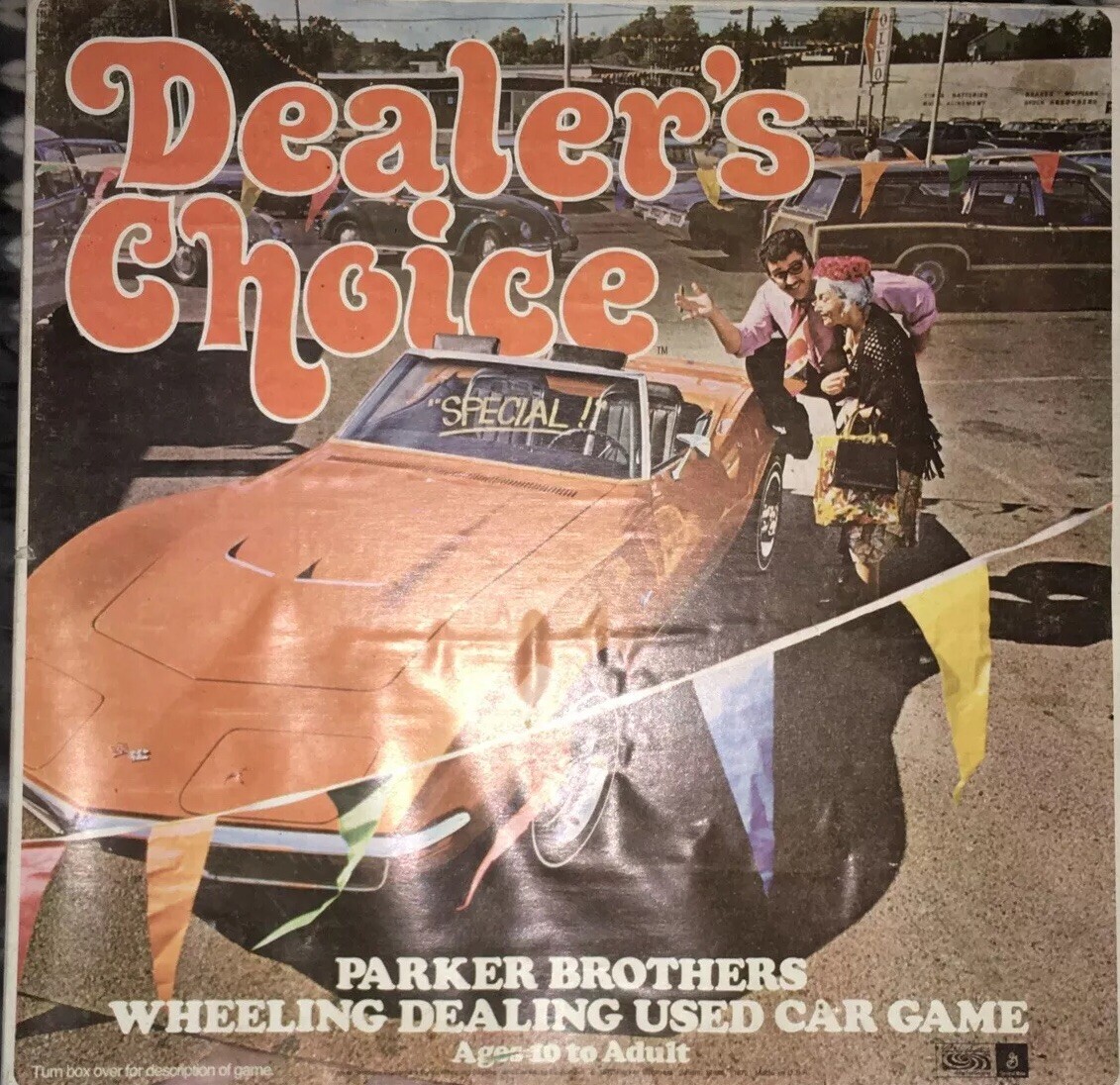 1972 Vintage Dealer’s Choice Game Parker Brothers Used Car Game No Instructions