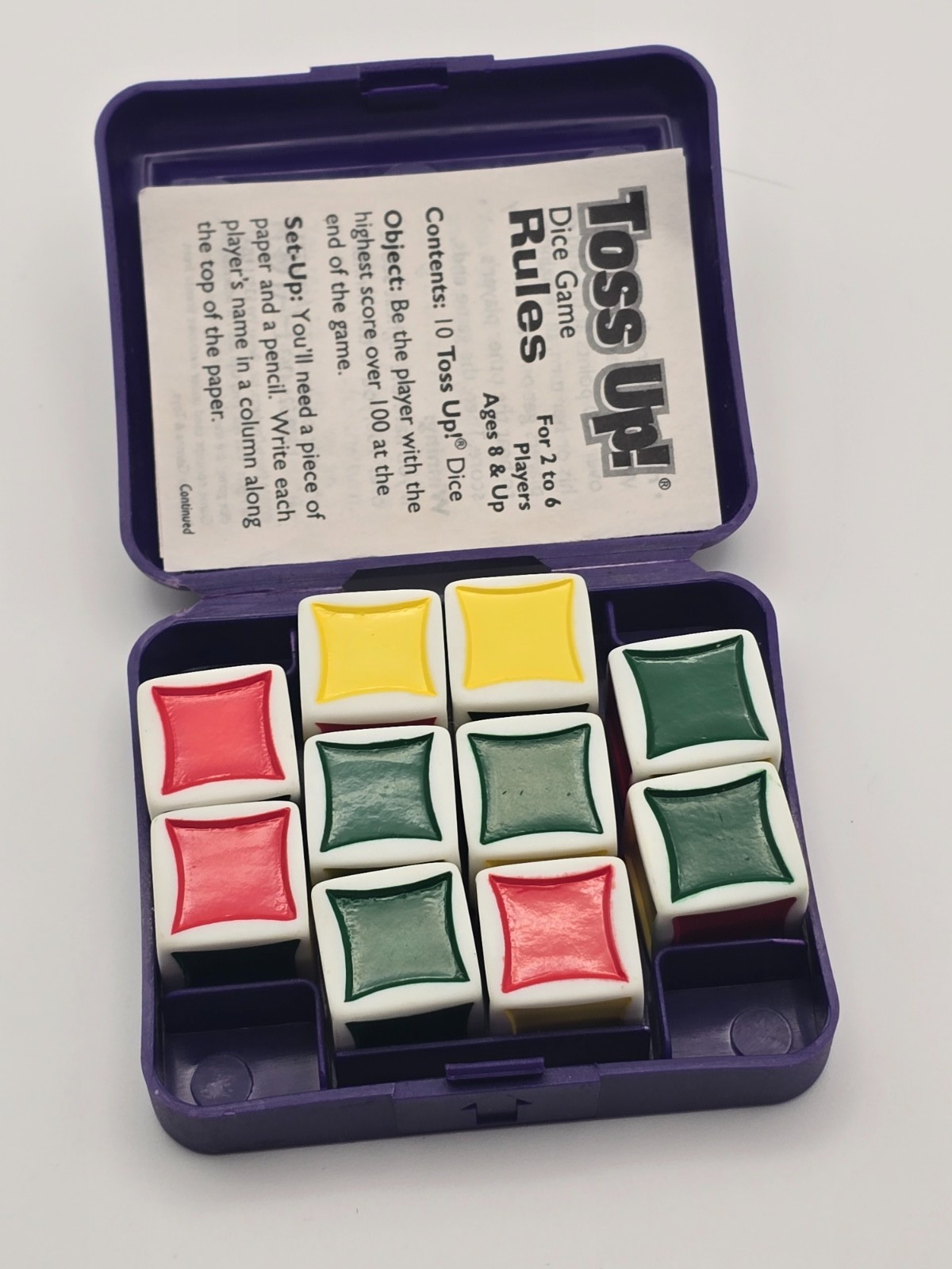 Toss Up! The Addictively Dicey Dice Game 2004 Travel Case Family Patch Vintage
