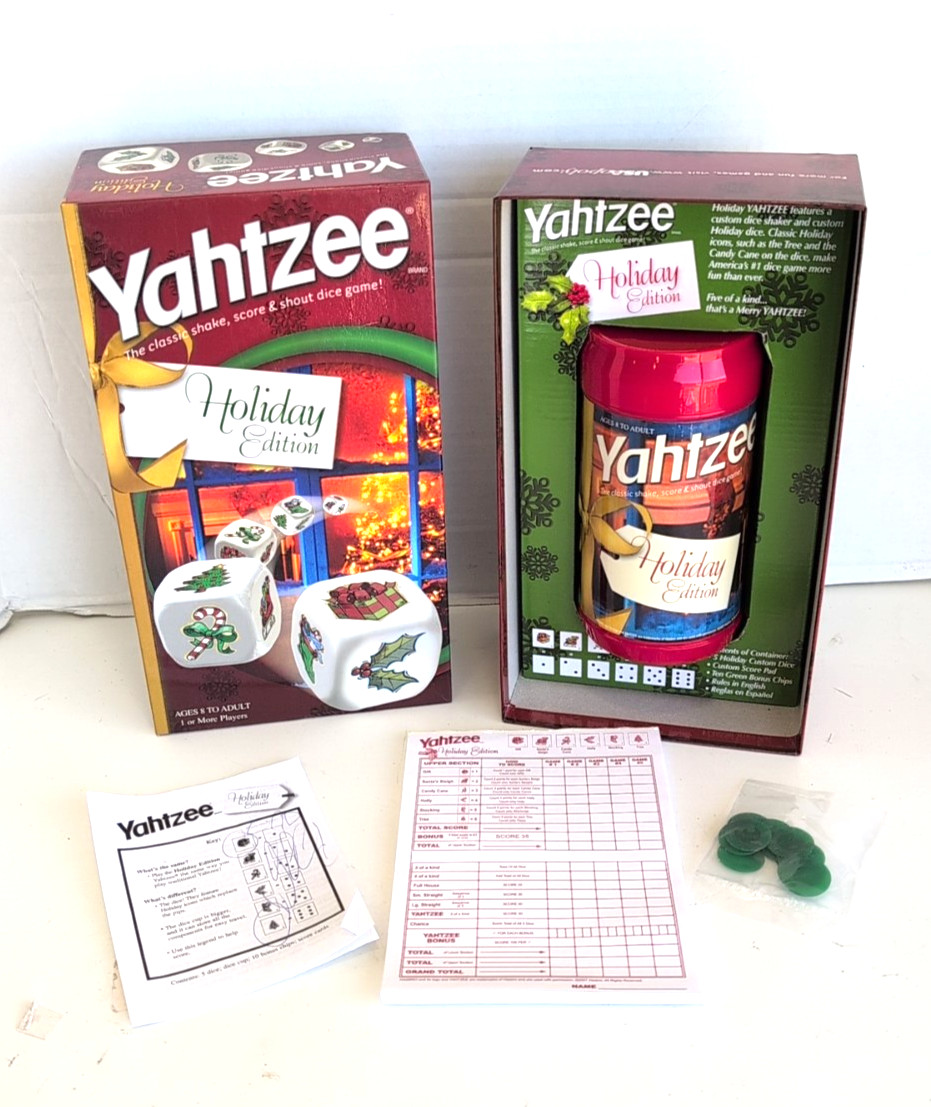 Yahtzee Holiday Edition by USAopoly & Hasbro Christmas Family Dice Game COMPLETE