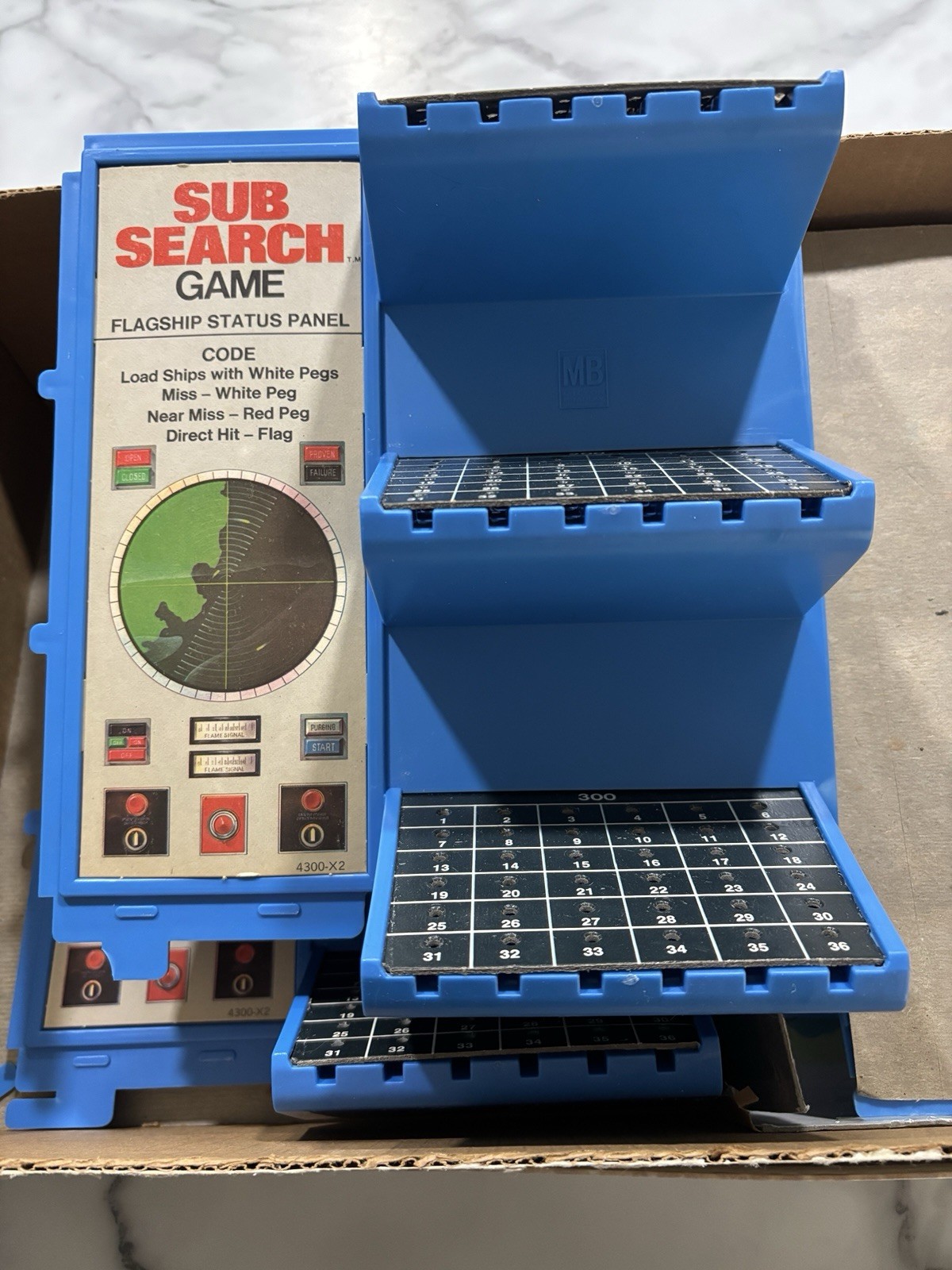 Sub Search Game 3-Level Strategy Milton Bradley 1973 Complete Board Game 4300