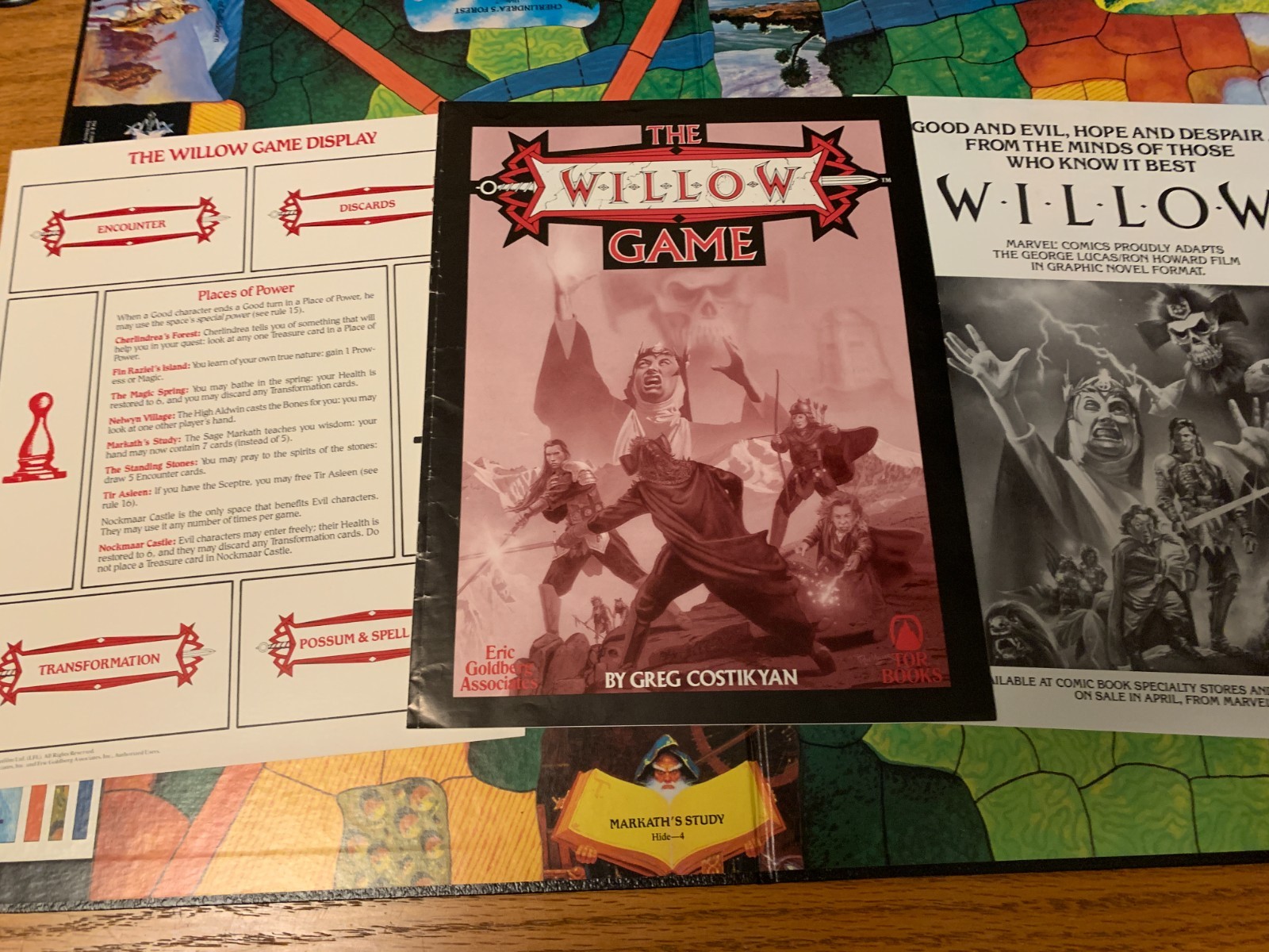 The WILLOW Board Game Lucas Films Greg Costikyan Tor Books 1988