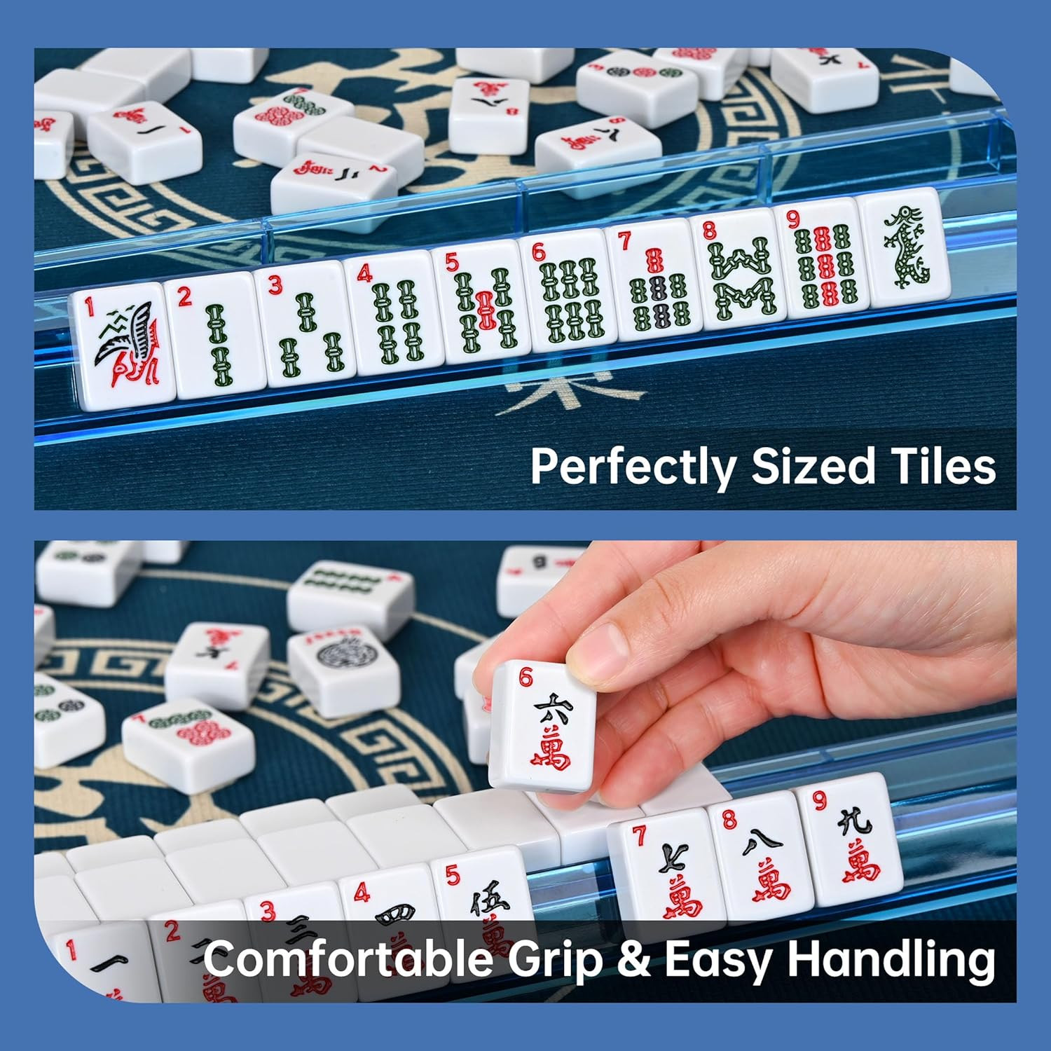American Mahjong Tile Set Include 6 Tiles 4 All-In-One Mahjong Racks/Pushers wit