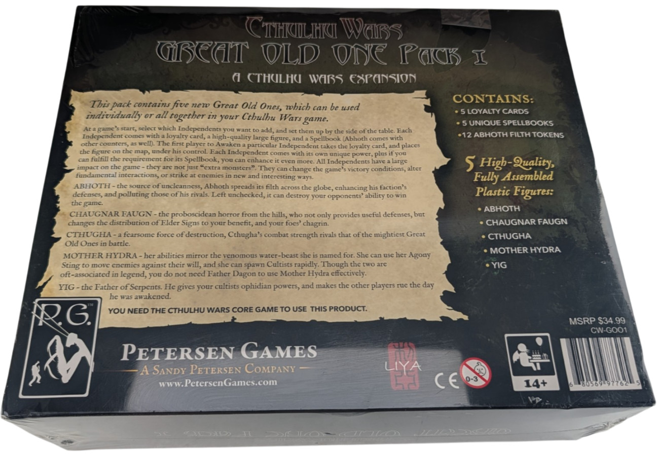 Cthulhu Wars Great Old One Pack I CW-GOO1 Petersen Games Expansion Sealed