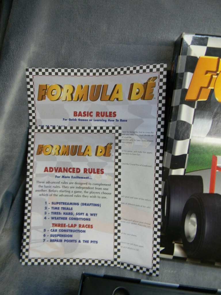 FORMULA DE’ FORMULA ONE CAR RACING BOARD GAMES BY EURO GAMES-NEW