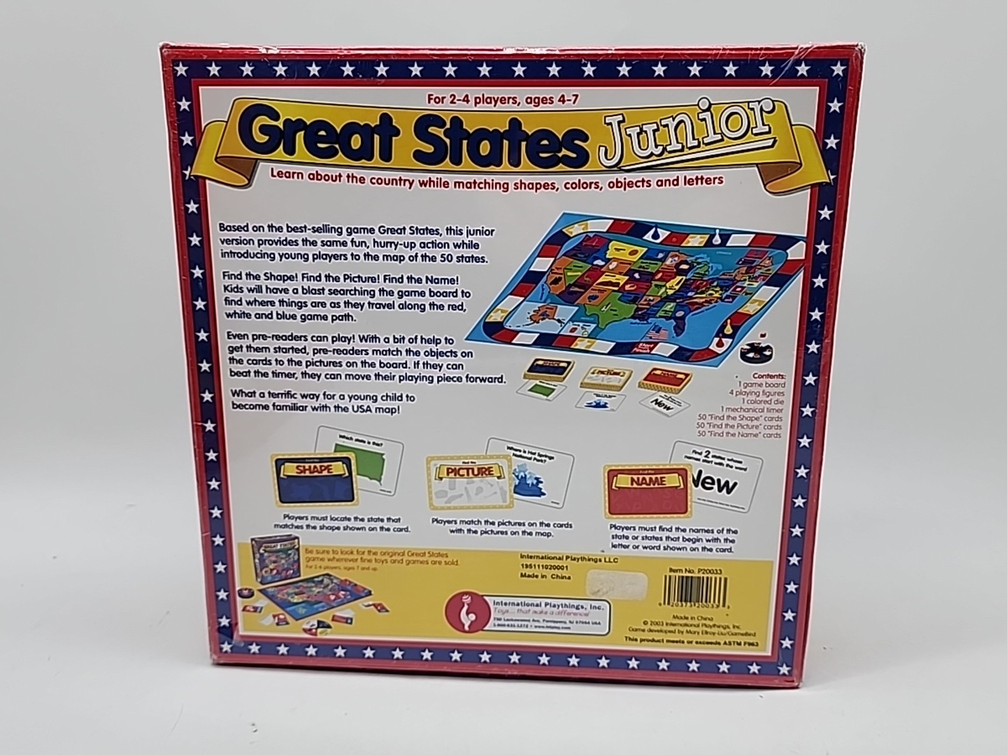 NEW 2003 International Playthings Great States Junior Game HOMESCHOOL AGES 4/7