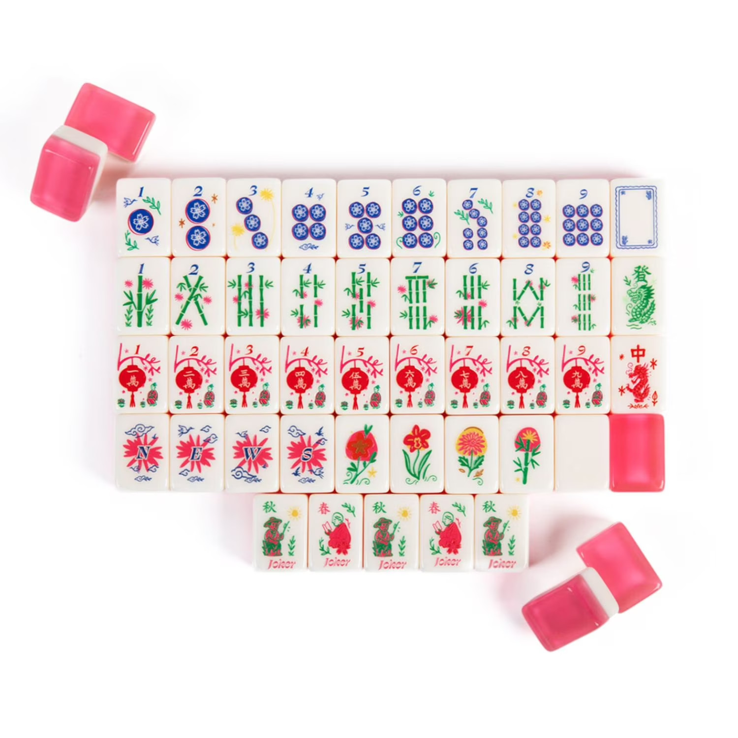 Maison Lude Cirquejong Mahjong Tiles 160 Piece Set with Carrying Case Blooming