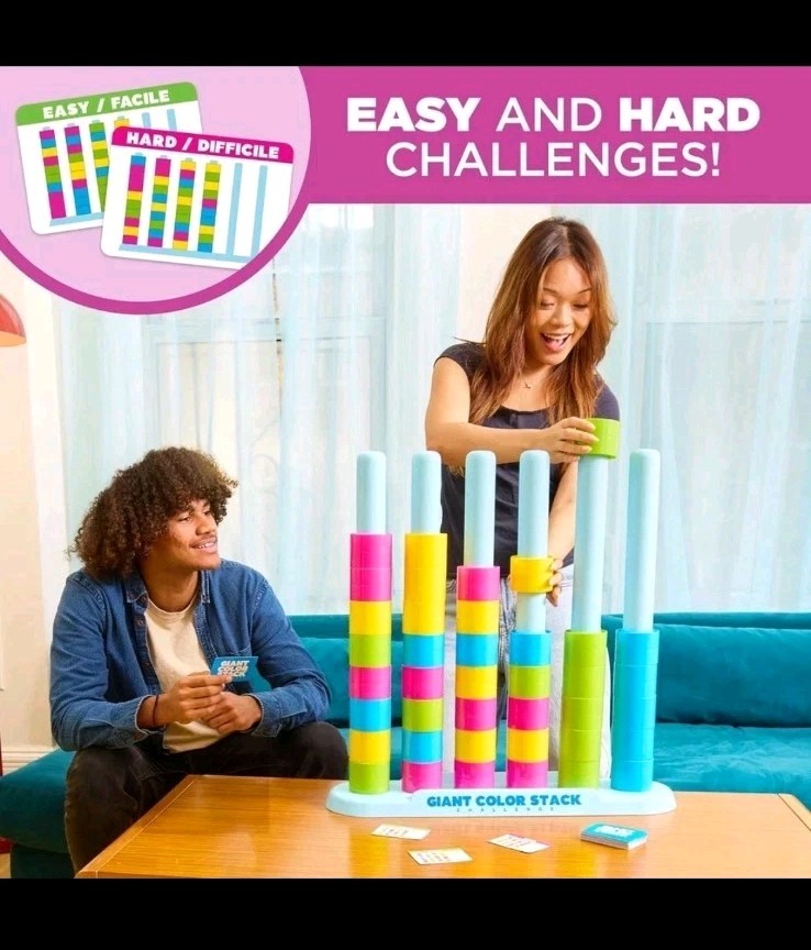 Giant Color Stack Challenge by Relatable Strategy Stacking Game 50 Puzzle SEALED