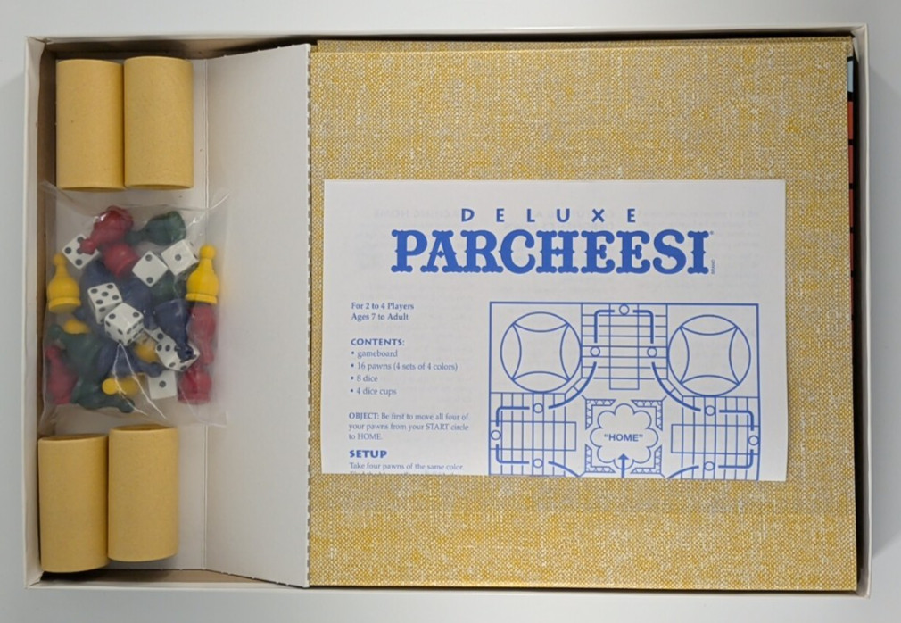 Parcheesi Deluxe A Royal Game Of India Wood Tokens Complete 1999 Vintage