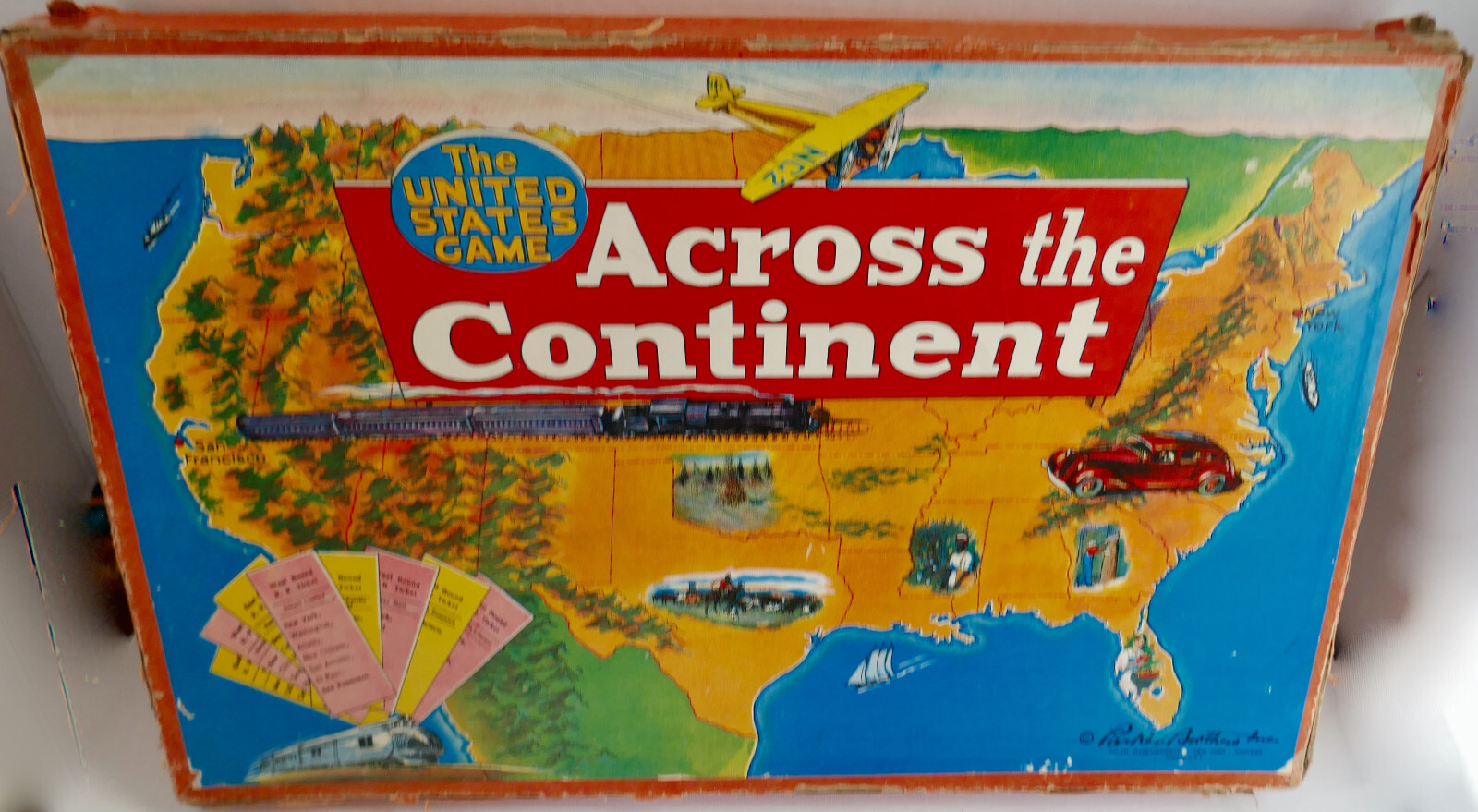 1940s WWII-Era Board Game ACROSS THE CONTINENT Non-Metal (Composition) Trains