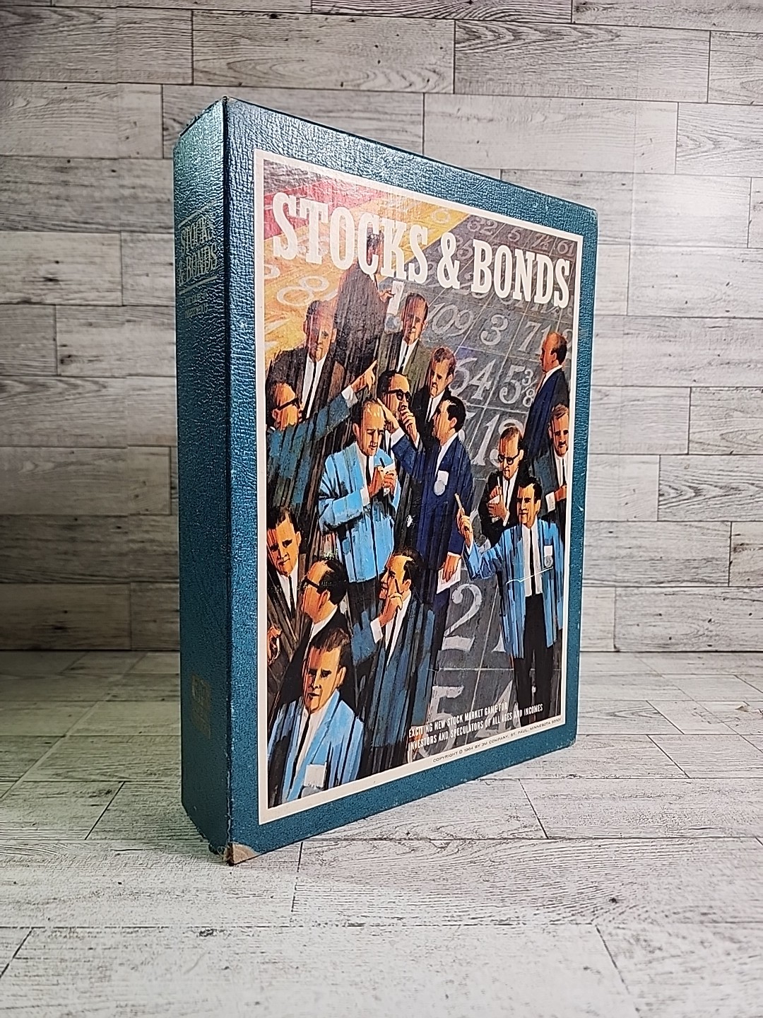 1964 Stocks and Bonds Bookshelf Board Game Vintage Investment Faux Book 3M USA