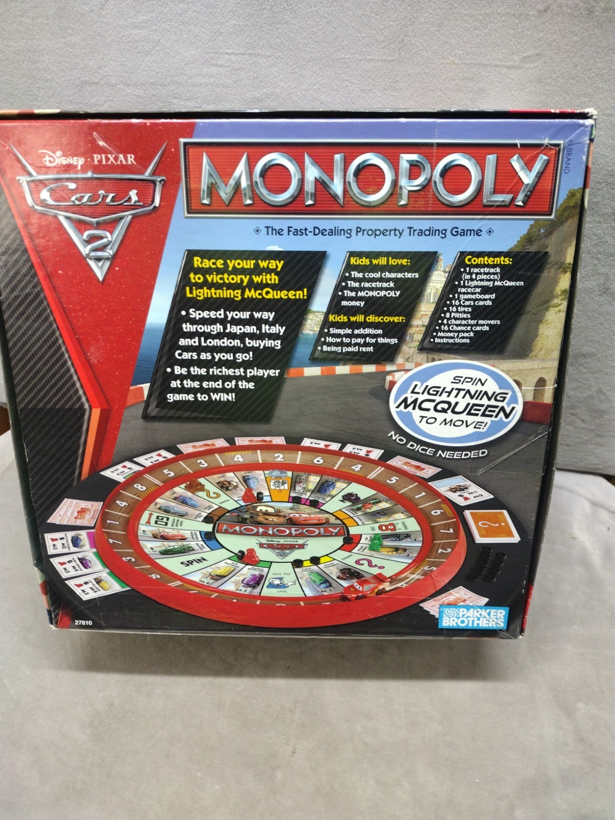 Hasbro Disney Pixar Cars 2 Monopoly Complete 2011 Lightning McQueen Racetrack